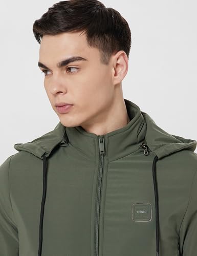 Image of Qube by Fort Collins Hooded Light Jacket for Men - Stylish Winter Jacket for Daily use, Perfect for Layering