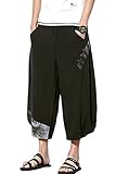 sandbank Mens Summer Casual Lounge Baggy Patchwork Linen Shorts Harem Capri Pants (Waist:34'-36' US...