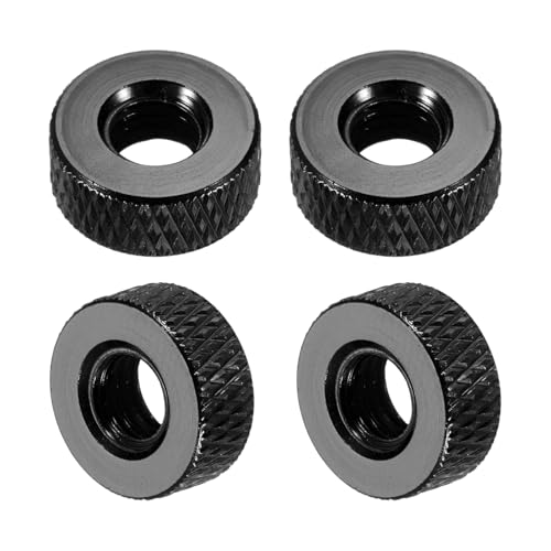 sourcing map 4 tuercas moleteadas, M6 x 12 mm x 5 mm hembra de aluminio plano a través de agujero pasante, tuercas de ajuste, tuercas de ajuste para piezas de impresora 3D, máquina, bricolaje, color