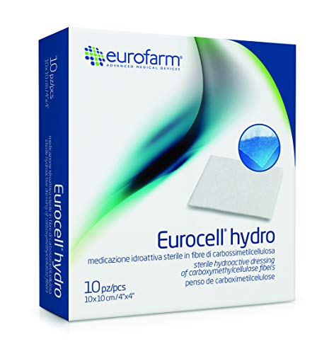 Eurocell Hydro - Carboxymethyl Cellulose CMC Hydrogel Dressing - 4 x 4 - 10 Pieces