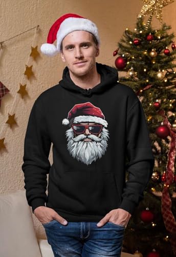 Tassenbrennerei Hoodie - Weihnachtspullover - Cooler Weihnachtsmann Pullover mit Weihnachtsmotiv - für Nikolaus, Weihnachten (DE/NL/SE/PL, Alphanumerisch, XL, Regular, Regular, Schwarz)