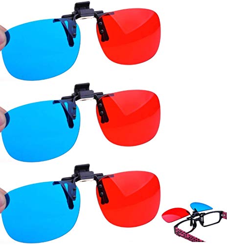 Amazon | 3本セット 3ボックス付け クリップ 式 赤青 3Dメガネ