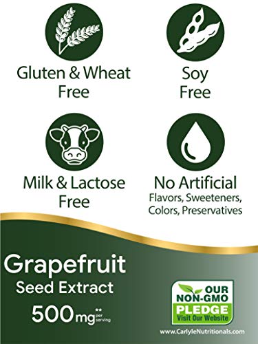 image for Carlyle Grapefruit Seed Extract 500 mg 120 Capsules – Maximum Streng
