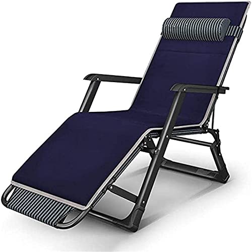 Chaise longue pliante de jardin portable et légère en noir