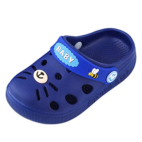 Huifa Toddler Infant Home Shoes Slippers Baby Kids Girl Boys Cartoon Cat Floor Sandals (Dark Blue,150)