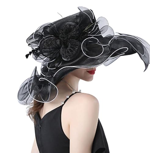 Chapeau de soleil en organza chic pour vos réceptions de mariage et tea parties estivales
