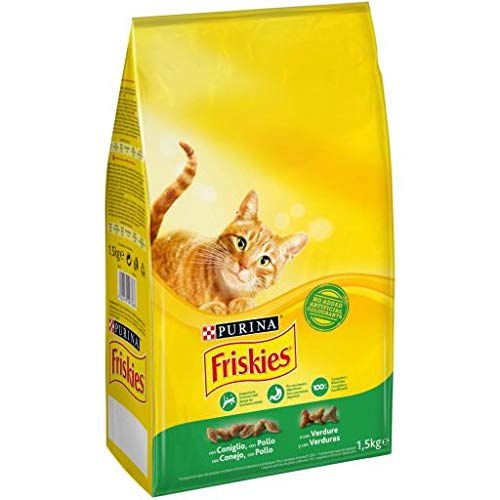 Purina Friskies Pienso para Gato Adulto Conejo, Pollo y Verduras 1,5 Kg