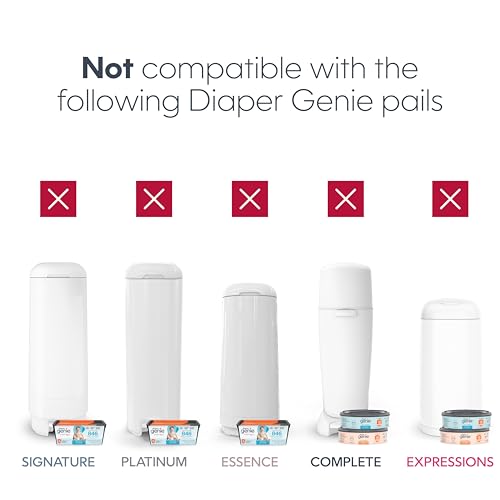 Image of The Diaper Genie Jumbo Square Refill, with Continuous Film, can Hold up to 1080 Newborn-Sized Diapers per Refill (Pack of 2)