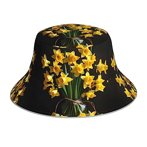 Chapeau bob marron été soleil plage voyage outdoor jonquille mixte