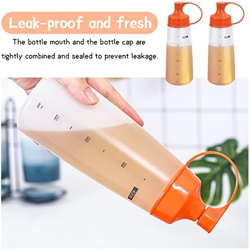 2 Pcs Squeeze Bottles for Sauces Squeezy Condiments Bottle with Cap Food Grade Plastic Squeezy Dispenser Bottles Squeeze Squirt Condiment Bottle for Ketchup Mayonnaise Mustard Hot Sauce Oil, 400ml