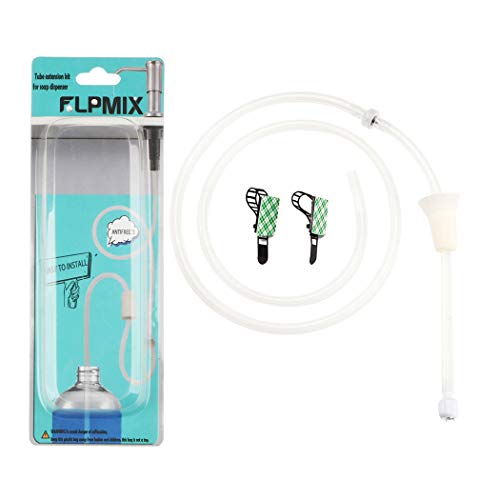 FLPMIX Extension Tube Kit for Kitchen Sink Soap Dispenser - Silicone Anti-Leak Antifreeze Soap Dispenser Tube (47”), Hidden Under The Counter, No Need to Refill Vials!