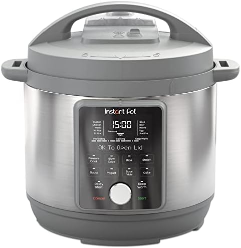 Instant Pot, 6-Quart Whisper Quiet 9-in-1 Electric Pressure Cooker, Slow Rice Steamer, Sauté, Yogurt Maker, Warmer & Sterilizer, Free App with 800+ Recipes, Stainless Steel