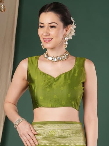 Image of AKHILAM Women's Kanjivaram Woven Soft Silk Saree With Blouse Piece