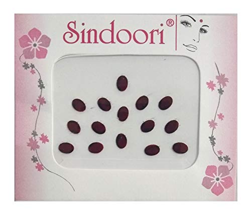 Pack of 24 - Bindi Collection Plain Maroon Bindi Multi Size Round Bindi for Women - Party Wear Reusable Bindi (BC-26)