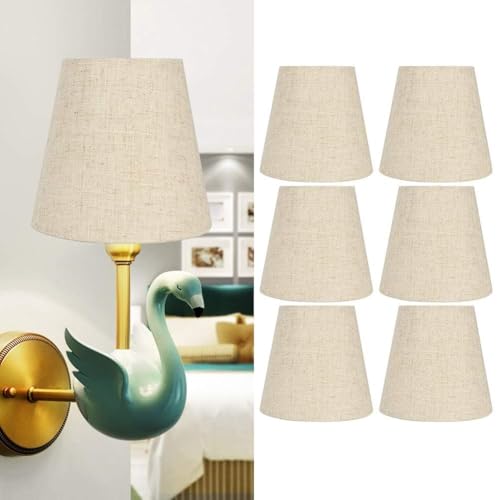 Gsycle 6PCS Linen Fabric Lampshades - Image 3