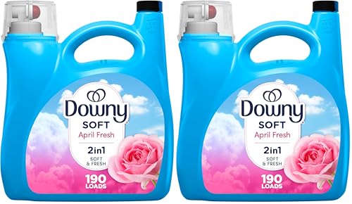 Image of Downy Liquid Fabric Softener,April Fresh 2-in-1 Fresh & Soft,140 Fl Oz,190 Loads,Fabric Conditioner For Freshness And Softness,(Pack of 2)