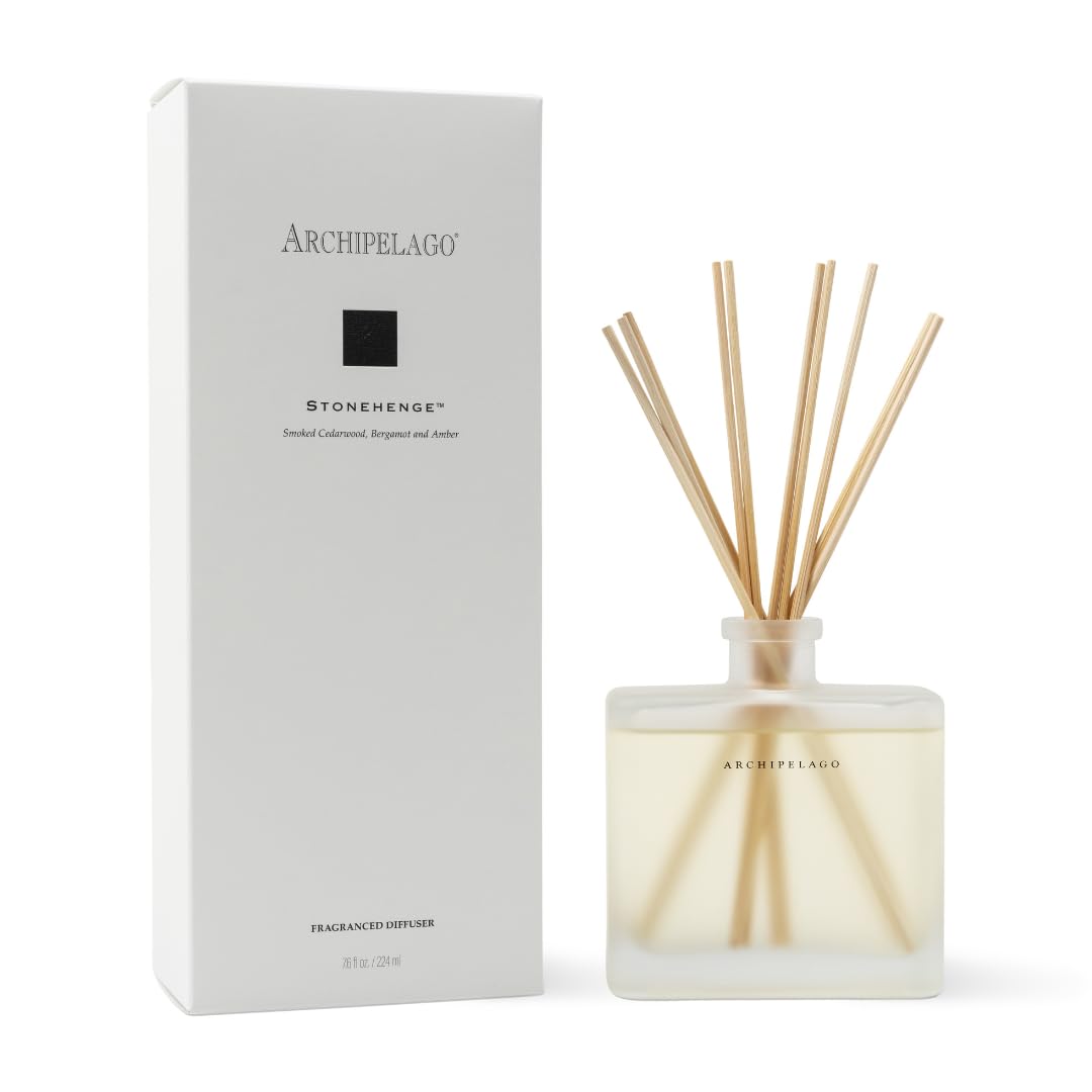 Amazon.com: Archipelago Botanicals Stonehenge Reed Diffuser, Home Fragrance  Reed Diffuser, Includes Fragrance Oil, Frosted Glass Vessel & 10 Diffuser  Reeds, Perfect for Home, Office or Gift, 7.6 Fl Oz : Home & Kitchen