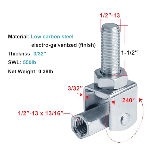 Connecteur pivotant pour tige filetée 1/2 résout alignement toit - 3