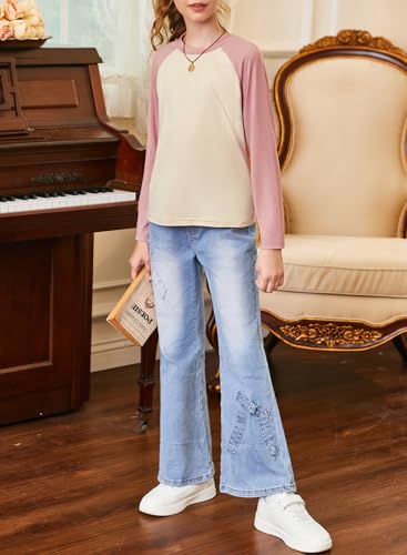 blibean Tween Girls Color Blocked Long Sleeve T-Shirt Size 6-15 Years4