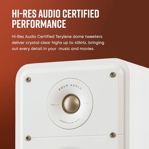 Image of Polk Signature Elite ES50 Tower Speaker - Hi-Res Certified, Dolby Atmos Speakers & DTS:X Compatible, 1 inch Tweeter & (2) 5.25 inch Woofers, Power Port Technology for Effortless Bass, Contemporary White