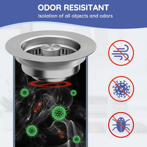 Colador para desagüe de cocina 3 en 1 de acero inoxidable miniatura 6