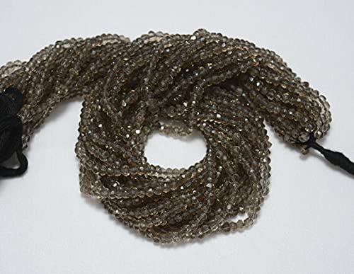 Perles quartz fumé 4mm rondelle pour atelier bijoux fait main à la maison