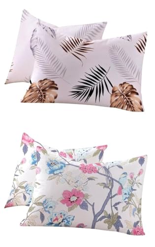 Image of RD TREND 210 TC Premium Glace Cotton Assorted King Size Printed Floral Design Pillow Cover -18 inchX28 inch Inches,(Pack of 2) of Any 4 Pieces Color Multi-226