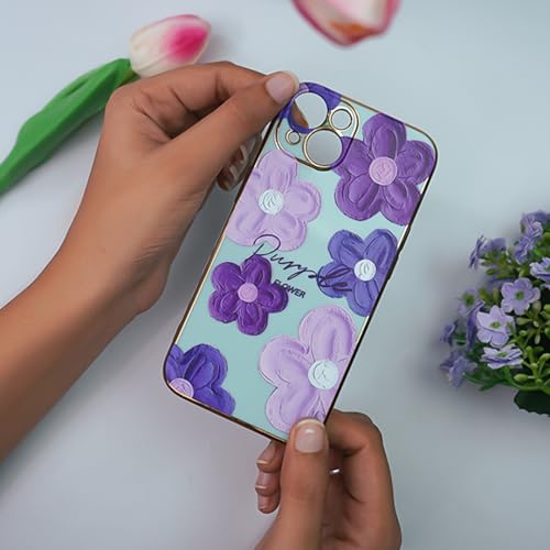 Image of Peeperly Back Cover Case for iPhone 14 Plus Soft TPU, Shockproof Protective Durable Botanical Painting Floral Petals Case for Girls & Women(Green)