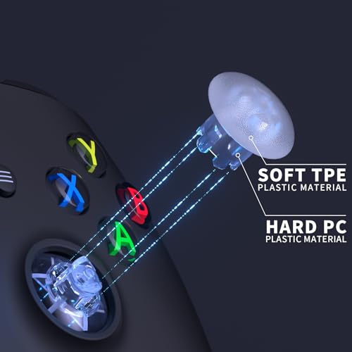 Image of eXtremeRate Edge Sticks Interchangeable Thumbsticks for Xbox Core Controller, Clear Swappable Analog Stick Joystick for Xbox One S /X /Elite, for Nintendo Switch Pro Controller