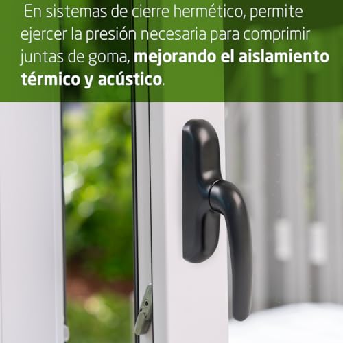 Miniatura 5 de Amig - Manilla Para Ventanas Practicables - Base De Aluminio - Cubierta De Pvc - Color Negro - Atornillado Oculto - 172 X 27 X 59 Mm - Sin Cuadradillo