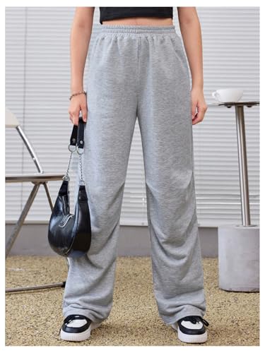 SOLY HUX Girl's Athletic Sweatpants Elastic High Waisted Straight Leg Casual Long Pants4