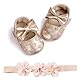 EDOTON Baby Mädchen 2 Pcs Kleinkind Party Schuhe Mit Stirnband, A - Gold, Gr.- 12-18 Monate/Herstellergröße- 5