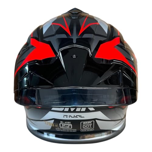 Image of SMK Typhoon Rival Full Face Dual Visor Helmet, Dual Spoiler, ISI DOT ECE 22.06 Certified
