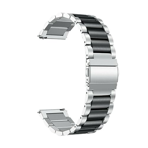 [PLYYQZM] Hua wei �ɍ��� Watch GT5 GT4 41MM 46MM�p�X�e�����X�X�`�[���o���h�AGT5 Pro 46 42mm �ɍ��� �p�E�H�b�`�A�N�Z�T���[�A�܂肽���ݎ����ߋ��X�g���b�v �ɓK��(Silvery-Black,For 
