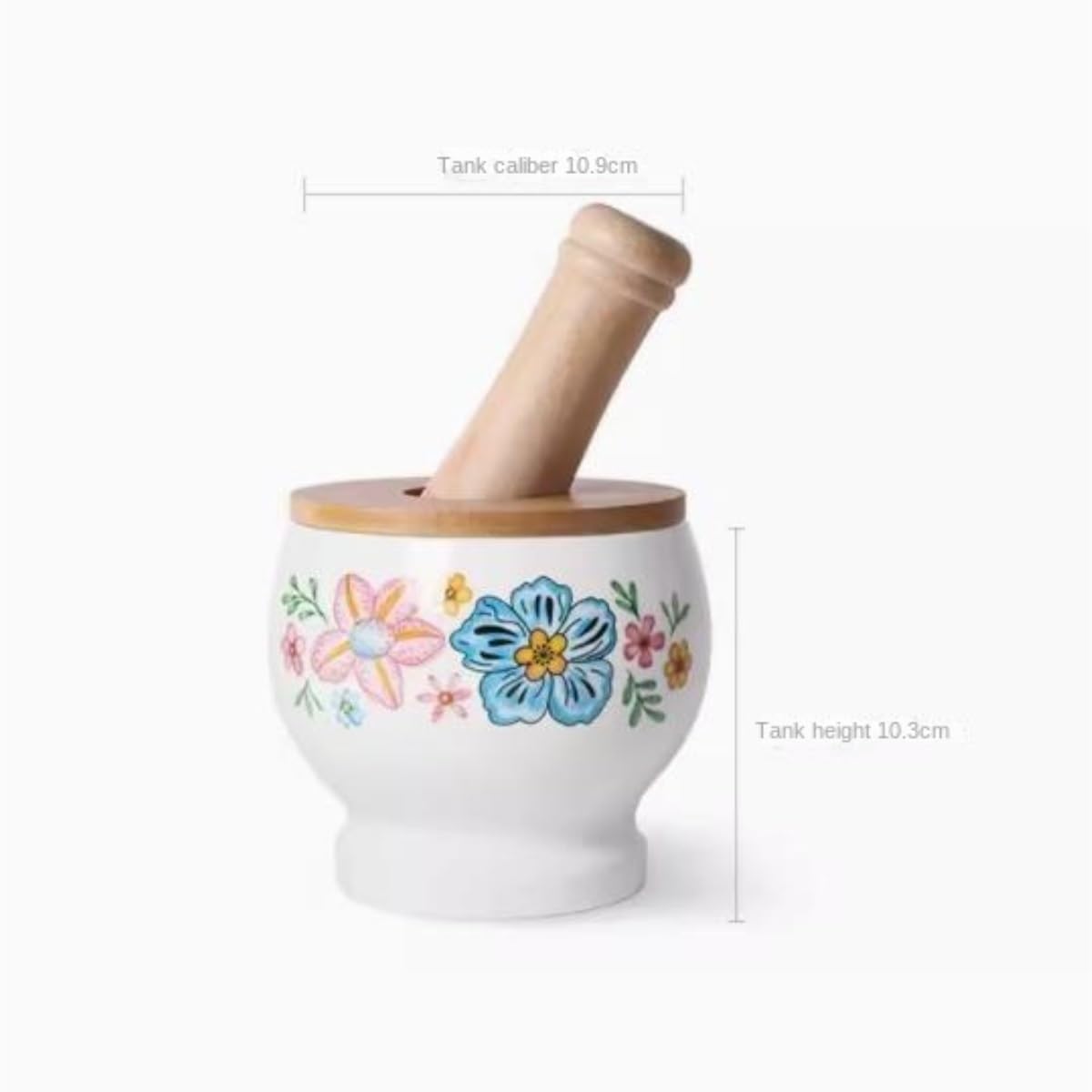 Set Mortaio con Pestello Aglio e Noci Pestello for Aglio in Ceramica, Mortaio in Pietra, Barattolo for Frantumazione Domestica, Set da Cucina Macina Spezie Manuale