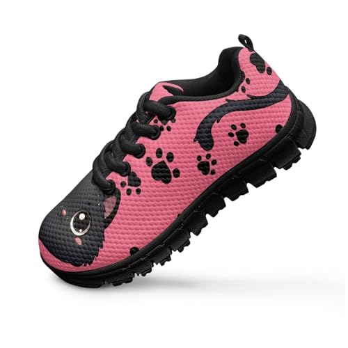 Girls Lightweight Running Shoes Breathable Mesh Tennis Shoes Non-Slip Fashion Sports Sneakers for Little Kids Size11-13/ Big Kids Size1-53