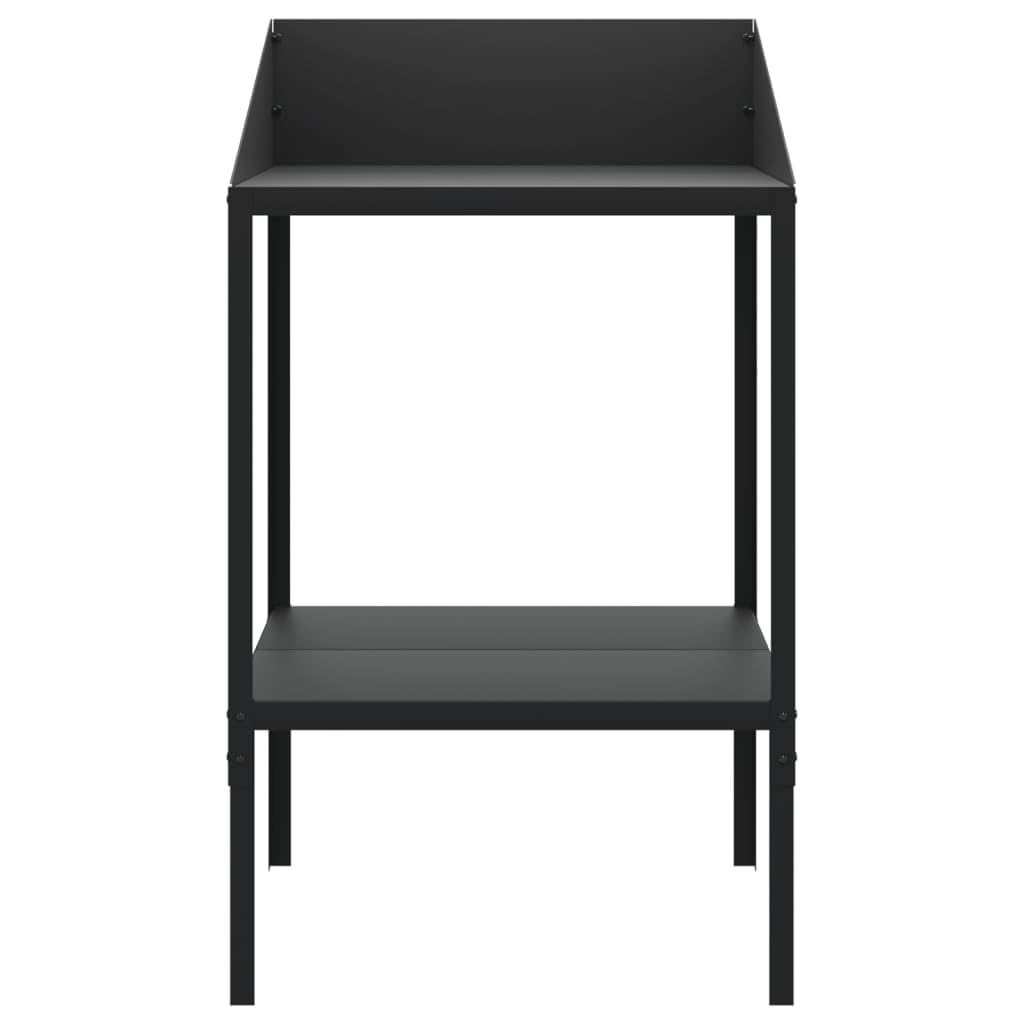 Support plante en acier galvanisé anthracite 56,5x54,5x100 cm avec 2 niveaux pour balcon jardin terrasse intérieur extérieur, tuteur palissage maintien croissance fleurs plantes grimpantes