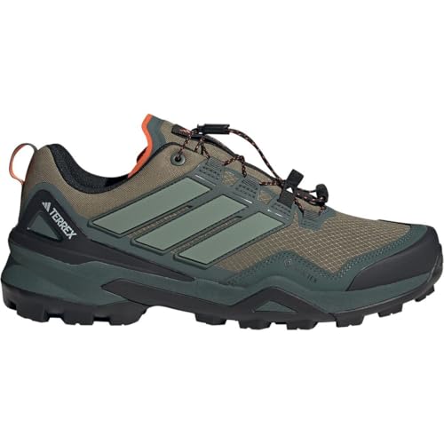 adidas Men's Terrex Skychaser Gore-TEX Hiking Shoes Sneaker, Olive Strata/Silver Green/Black, 12