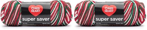 Image of RED HEART Super Saver Yarn, Mistletoe Print (Pack of 2)