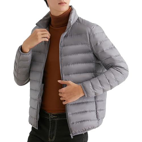 Doudoune légère homme col montant thermique veste chaude