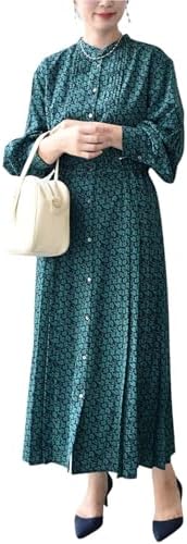 [シップス] SHIPS ワンピース * 手洗い可能 ドット/花柄 バンドカラー サイド プリーツ ワンピース レディース 314514409