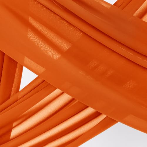 Image of Socomi Wedding Arch Draping Fabric 1 Panel 29 inch x 19Ft Sheer Chiffon Curtain Drapes 6 Yards for Wedding Ceremony Birthday Party Decoration Orange