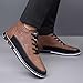 Men's Casual Dress Boots Motorcycle Boots Plus Size Ankle Boots Lace Up Fashion Leather Boots Business Wedding Party Shoes,Brown,EU49=13 US Men
