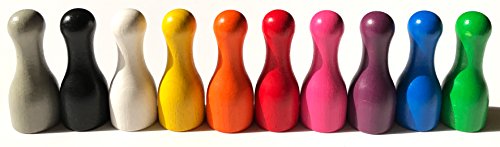 Spieltz 52399: 10 Riesen Spielfiguren für XXL Brettspiele: Halmakegel groß aus Holz, 25/60 mm, Form: Flaschenkegel, 10…