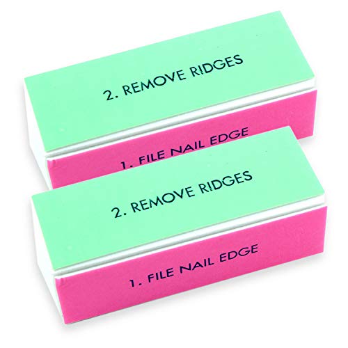 2 Pack Nail Buffer Block, Buffer Sanding Block Nail File 4 in 1 Nail Buffer Manicure Nail Art Tips Tool for Nail Art Gel, Suit for Beautiful and Neat Nails