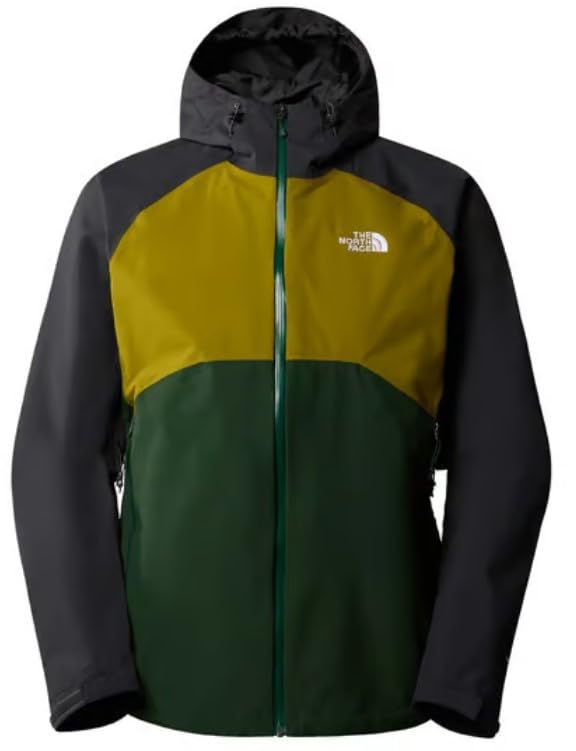 THE NORTH FACE Stratos Chaqueta, Bosque de Oliva/Amarillo silt/Asfalto Gris, Large para Hombre