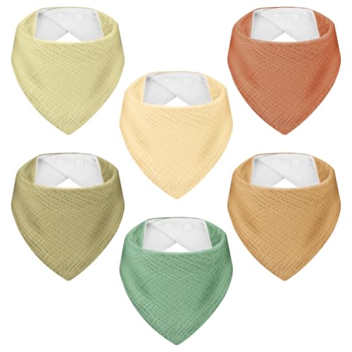 AOOTE Muslin Baby Lätzchen, 6 Stück Dreieckstuch Baby, Super...