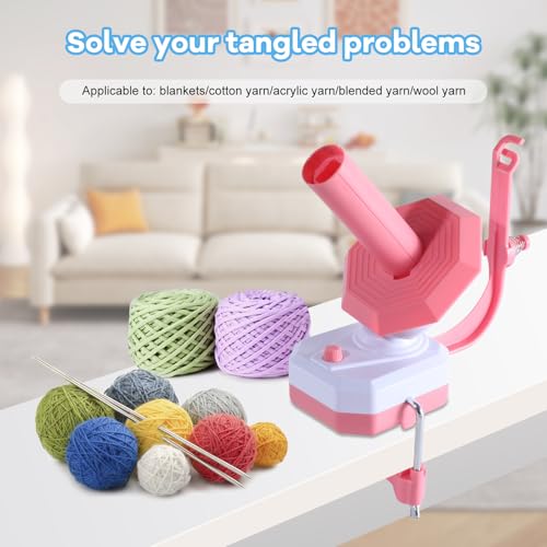 LetCart Elektrischer Wollwickler mit 3 Geschwindigkeiten, für 4-10 oz Garn, Rosa – Bild 6