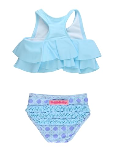 Image of RuffleButts Girls UPF50+ Sun Protection Flounce Bikini Two Piece Swimsuit