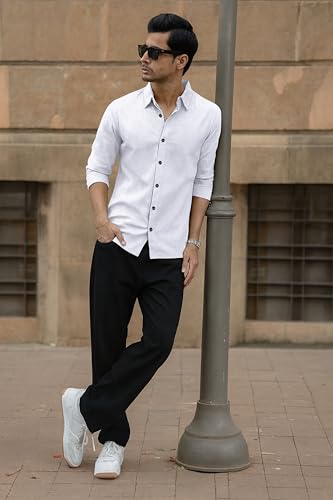 Image of Popcorn Textured Shirts for Men White L